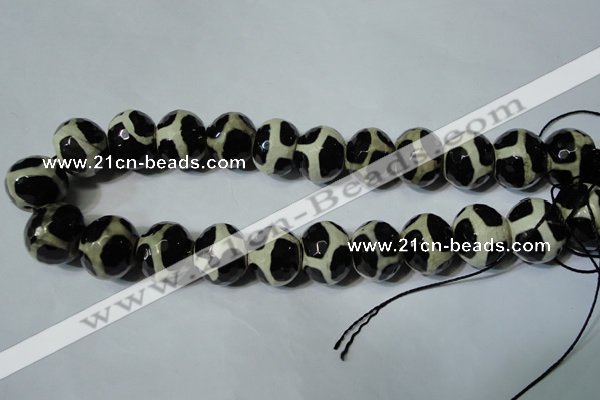 CAG4687 15 inches 15*18mm faceted rondelle tibetan agate beads wholesale