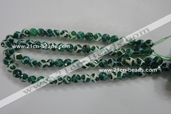 CAG4691 15.5 inches 10mm faceted round tibetan agate beads wholesale