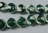 CAG4701 15.5 inches 10mm faceted round tibetan agate beads wholesale