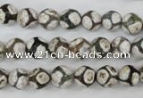 CAG4705 15 inches 8mm faceted round tibetan agate beads wholesale