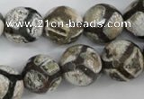 CAG4711 15 inches 16mm faceted round tibetan agate beads wholesale