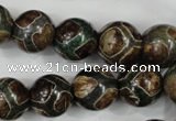 CAG4738 15 inches 14mm round tibetan agate beads wholesale