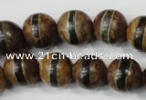 CAG4744 15 inches 14mm round tibetan agate beads wholesale