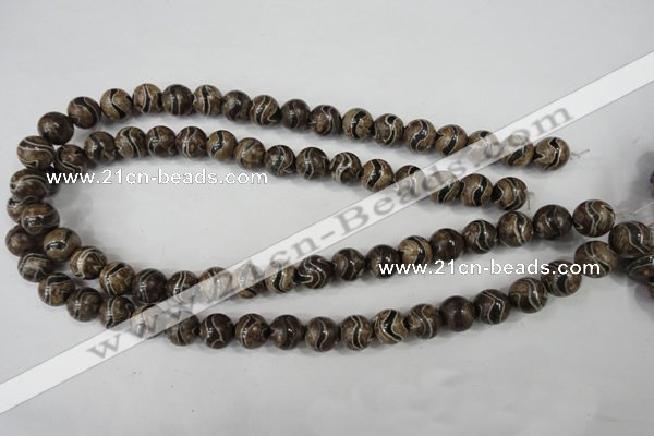 CAG4752 15 inches 10mm round tibetan agate beads wholesale