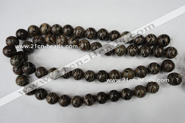 CAG4754 15 inches 14mm round tibetan agate beads wholesale