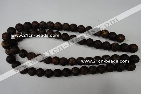 CAG4761 15 inches 12mm round tibetan agate beads wholesale