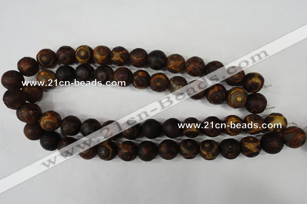 CAG4762 15 inches 14mm round tibetan agate beads wholesale