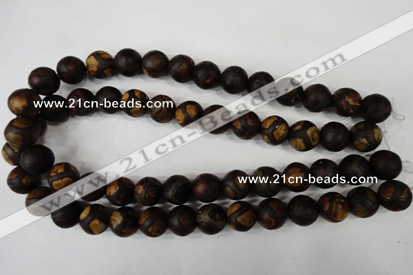 CAG4767 15 inches 14mm round tibetan agate beads wholesale