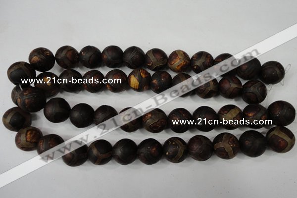 CAG4768 15 inches 16mm round tibetan agate beads wholesale