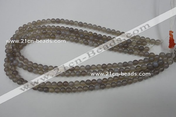 CAG4770 15 inches 6mm round grey agate beads wholesale