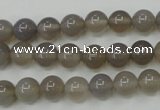 CAG4771 15 inches 8mm round grey agate beads wholesale