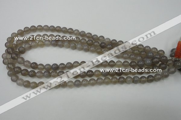 CAG4771 15 inches 8mm round grey agate beads wholesale