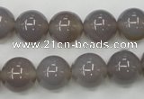 CAG4773 15 inches 12mm round grey agate beads wholesale