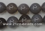 CAG4774 15 inches 14mm round grey agate beads wholesale