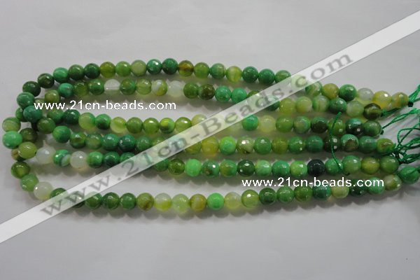 CAG4781 15.5 inches 8mm faceted round fire crackle agate beads