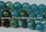 CAG4786 15.5 inches 6mm faceted round fire crackle agate beads