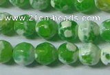 CAG4790 15.5 inches 6mm faceted round fire crackle agate beads