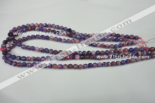 CAG4802 15 inches 6mm faceted round fire crackle agate beads