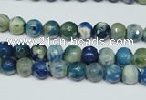 CAG4805 15 inches 6mm faceted round fire crackle agate beads