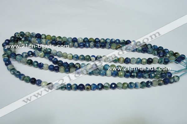 CAG4805 15 inches 6mm faceted round fire crackle agate beads