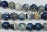 CAG4806 15 inches 8mm faceted round fire crackle agate beads