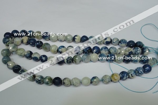 CAG4807 15 inches 10mm faceted round fire crackle agate beads