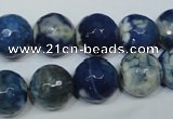 CAG4808 15 inches 12mm faceted round fire crackle agate beads