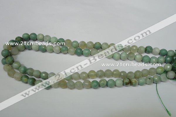 CAG4812 15 inches 8mm faceted round fire crackle agate beads