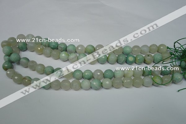 CAG4813 15 inches 10mm faceted round fire crackle agate beads