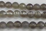 CAG4826 15 inches 8mm faceted round grey agate beads wholesale