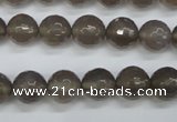 CAG4827 15 inches 10mm faceted round grey agate beads wholesale