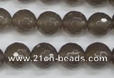 CAG4828 15 inches 12mm faceted round grey agate beads wholesale