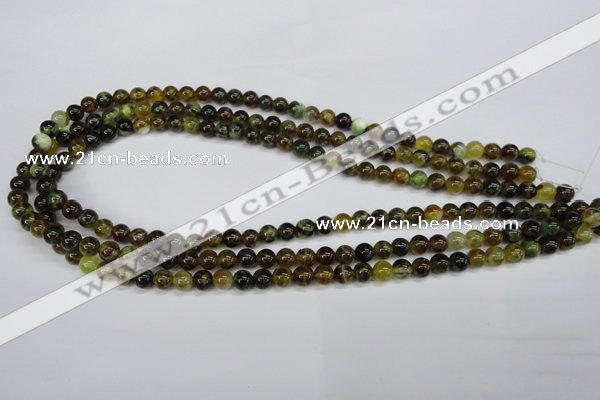 CAG4831 15 inches 6mm round dragon veins agate beads wholesale