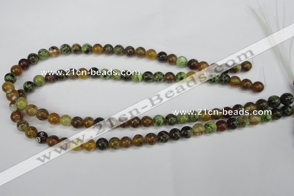 CAG4832 15 inches 8mm round dragon veins agate beads wholesale