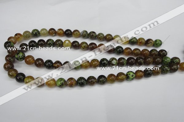 CAG4833 15 inches 10mm round dragon veins agate beads wholesale