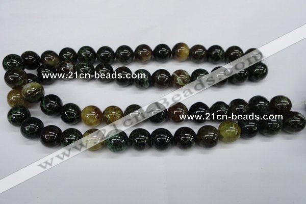 CAG4835 15 inches 14mm round dragon veins agate beads wholesale