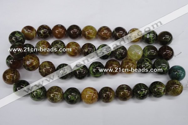 CAG4836 15 inches 16mm round dragon veins agate beads wholesale