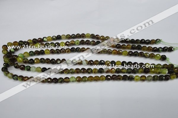 CAG4841 15 inches 6mm faceted round dragon veins agate beads