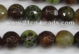 CAG4844 15 inches 12mm faceted round dragon veins agate beads