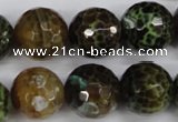 CAG4846 15 inches 16mm faceted round dragon veins agate beads