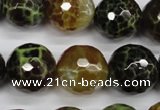 CAG4847 15 inches 18mm faceted round dragon veins agate beads