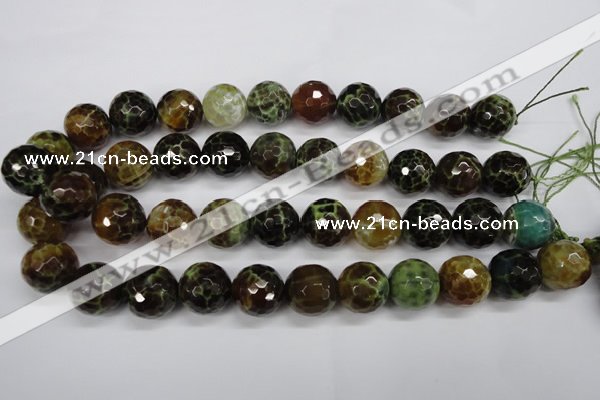 CAG4847 15 inches 18mm faceted round dragon veins agate beads