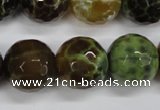 CAG4848 15 inches 20mm faceted round dragon veins agate beads