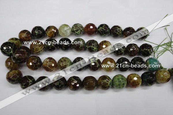 CAG4848 15 inches 20mm faceted round dragon veins agate beads