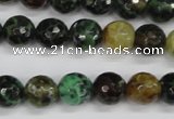 CAG4853 15 inches 10mm faceted round dragon veins agate beads