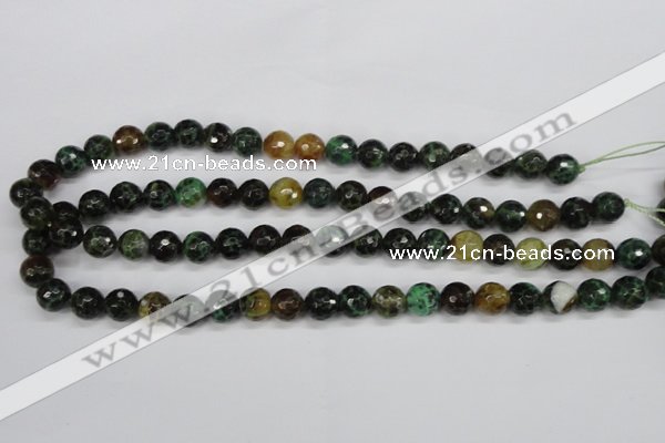 CAG4853 15 inches 10mm faceted round dragon veins agate beads