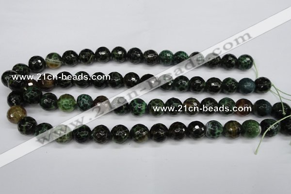 CAG4854 15 inches 12mm faceted round dragon veins agate beads