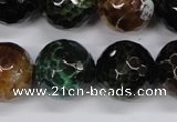 CAG4857 15 inches 18mm faceted round dragon veins agate beads