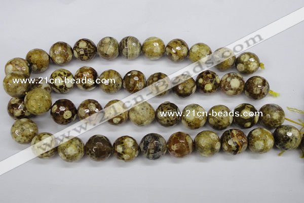 CAG4867 15 inches 18mm faceted round dragon veins agate beads