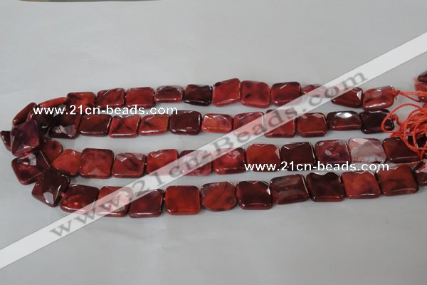 CAG4872 15 inches 14*14mm faceted square fire crackle agate beads